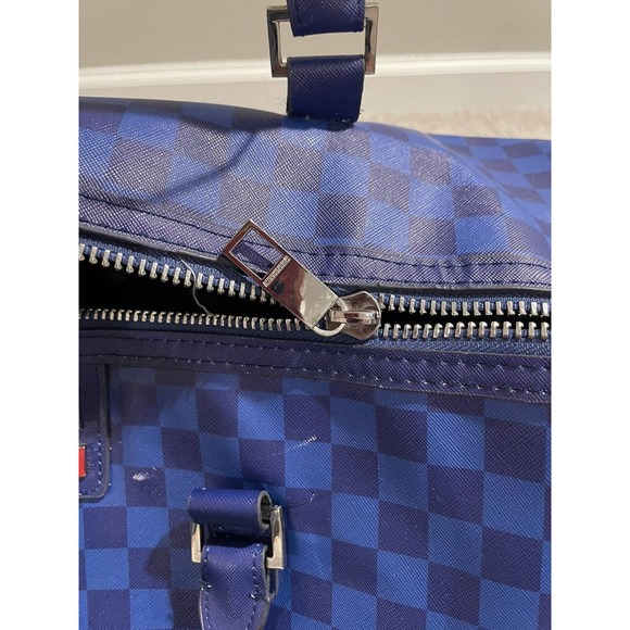 BROKEN ZIPPER Spray ground Sharks in Paris Duffel/Carry on Bag Blue - Picture 9 of 10